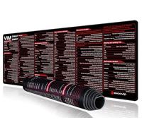 ablieve Tappetino per mouse XL - Tappetino per mouse da scrivania unico con foglio Vim integrato - facile da pulire mouse e tastiera con scorciatoia Vim completa per ingegneri del software