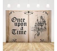 ABLIN 8x6 piedi Sfondo di libri di fiabe Vecchio libro di apertura C'era una volta Antico castello Principessa Storia romantica Sfondo fotografic