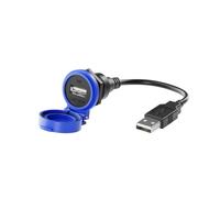 ABLNLPYOC LSHITECH LU22 - Cavo di prolunga USB 2.0 industriale con patta automatica, impermeabile da 0,1 m, 0,3 m, 0,5 m, 1 m, 1,5 m, 2 m, 3 m, 4 m (tappo blu, cavo in metallo NUT_0,5 m)