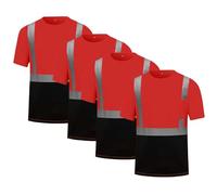 ABLYTMIAQ Confezione da 4 magliette da lavoro da uomo, ad alta visibilità, riflettenti, ad alta visibilità, da lavoro, in tessuto traspirante, per primavera, alla moda, hip hop, alla moda, Arancione,