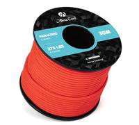 Abma Cord 30M Paracord 275 Nylon Corda 2,4 mm Corda da Paracadute a 4 Fili Cavo di Sopravvivenza, Cavo Militare, Cavo Multiuso - Max. 125kg (275lbs) - Neon Arancia