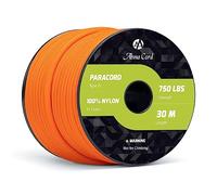 Abma Cord 750lb Paracord 4mm 30M 100% Nylon Corda Tipo IV 11 Fili Grado Militare Corda da Paracadute - Max. 340 kg - Arancia