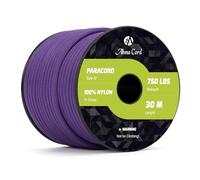 Abma Cord 750lb Paracord 4mm 30M 100% Nylon Corda Tipo IV 11 Fili Grado Militare Corda da Paracadute - Max. 340 kg - Viola