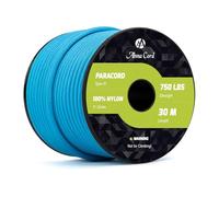 Abma Cord 750lb Paracord 4mm 30M 100% Nylon Corda Tipo IV 11 Fili Grado Militare Corda da Paracadute - Max. 340 kg - Blu