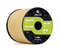 Abma Cord 750lb Paracord 4mm 30M 100% Nylon Corda Tipo IV 11 Fili Grado Militare Corda da Paracadute - Max. 340 kg - Cachi
