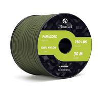 Abma Cord 750lb Paracord 4mm 30M 100% Nylon Corda Tipo IV 11 Fili Grado Militare Corda da Paracadute - Max. 340 kg - Verde Militare