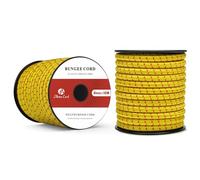 Abma Cord Corda Elastica 8mm 10M Corda di Gomma Cavo Elastico Marino per Teloni, Tende e Bagagli - Giallo Rosso