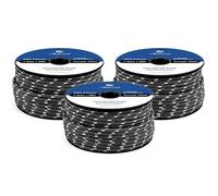 Abma Cord Corda Intrecciata in Poliestere 4mm x 30m Cima Nautica Resistente per Nautica, Esterno, Marina, Barca, Tende - Nero/Bianco