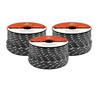 Abma Cord Corda Intrecciata in Poliestere 6mm x 30m Cima Nautica Resistente per Nautica, Esterno, Marina, Barca, Tende - Nero/Bianco