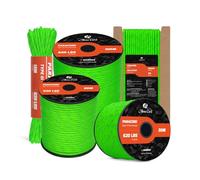 Abma Cord Paracord 4mm 9 Fili 50m Corda Paracord Nylon Corda da Paracadute Tipo 3 620lbs - Max. 280 kg - Riflettente Neon Verde