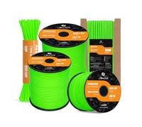 Abma Cord Paracord 550 4mm Nylon Corda (10m-15m-30m-50m) Tipo III Corda da Paracadute a 7 Fili Cavo di Sopravvivenza, Cavo Militare - Max. 250 kg - Neon Verde, 50m