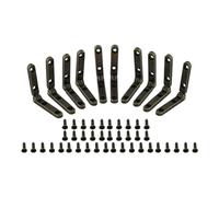 ABNFVOAD 10 piccole cerniere per scatole di legno, per gioielli, scatole di legno, cerniere pieghevoli a 90 gradi, accessori per scatole di legno, accessori in lega di zinco con viti (bronzo antico)