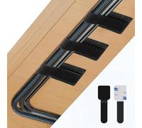 Abnii 50 pezzi per la gestione dei cavi da scrivania, fascette stringicavo autoadesive in velcro, organizer per cavi da scrivania, clip per cavi per TV, catena luminosa, nero, piccolo