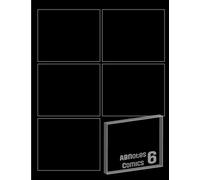 ABNotes Comics 6: Quaderno per disegnare fumetti con 6 sezioni per pagina formato quasi A4 (21,6 x 27,9 cm) e copertina nera.