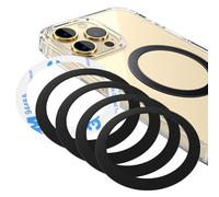 ABOHU 6 Pezzi Placche Metallo Universale Adesivo per Porta Cellulare, Calamita per Cellulare Auto, Placche Metallo Universale Adesivo, per Porta Auto/Supporto Telefono Magnetico, Nera