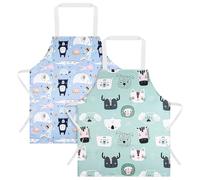 ABOHU Grembiuli per Bambini, 2 Pezzi Grembiule Bambino Impermeabile, Grembiule da Cucina per Bambini Ragazze Ragazzi, Grembiule Pittura Bambini per Cucinare, Cottura, Pittura, Artigianato