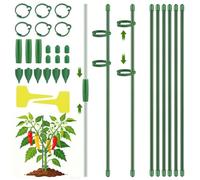 ABOHU Supporto per piante, Tutore per Piante 29 Pezzi Sostegno per Piantes, Sostegno con 6 Bastoni, 6 Clip per Piantes, Legamenti 30 CM, 3 Connettori 2Etiqueta per Pomodori,Piselli, Cetrioli,Fiori