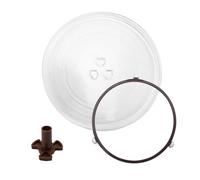 Aboiled Piastra in vetro universale per forno a microonde, durevole, rotonda, 24,5 cm