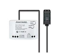 Aboiled Tuya Zigbee Smart Switch a 1 velocità con sensore di umidità della temperatura, app Tuya Smart Life, relè a contatto a secco passivo DC 7-32 V