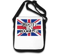 Abolish The Monarchy - Borsa a tracolla con bandiera del Regno Unito, colore: Bianco