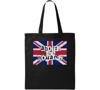 Abolish The Monarchy - Borsa tote in cotone ecologico naturale con bandiera del Regno Unito, nera, taglia unica, nero, Taglia unica