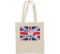 Abolish The Monarchy - Borsa tote in cotone naturale con bandiera del Regno Unito, colore: Bianco