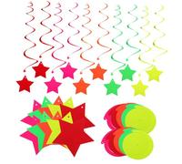 ABOOFAN 1 Set Decorazioni Appendibili Spirale per Feste Strisce con Stelle e Spirali Neon per Compleanni Halloween e Celebrazioni Fine Anno