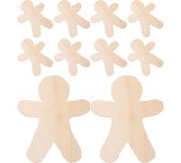 ABOOFAN 10 Pezzi di Ritagli di Legno Natalizi a Forma di Biscotto di Pan di Spezie Decorazioni Fai da Te per Albero di Natale Accessori Artigianali in Legno Non Rifinito per Festa e