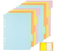 ABOOFAN 10 Pezzi Divisori in Plastica Pp Formato A5 per Raccoglitori Etichette Colorate Pratiche per Ufficio per Studenti e Insegnanti