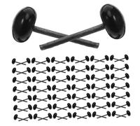 ABOOFAN 100 Pezzi Occhi in Vetro Sicuri Neri Rotondi Realistici per Cucito e Needle Felting Pupazzi Animali Peluche Fatte a Mano Accessori Creativi