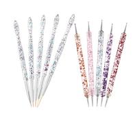 ABOOFAN 10pezzi Strumenti per Nail Art Pennelli per Pittura con Liner per Graffiti Creativi Sulle Unghie Strumenti per Punteggiatura Doppia Estremità di Penne da Disegno per Donna
