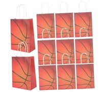 ABOOFAN 12 Pezzi Sacchetti Kraft per Festa Basket Buste per Dolciumi e Candy Bag per Compleanno Tema Basket e Celebrazioni