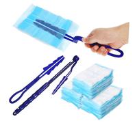 ABOOFAN 1set Spolverino Elettrico Duster Elettrostatico Con Manico Corto Estensibile Kit Di Pulizia Con Teste Sostituibili Microfibra Per Rimuovere Polvere Da Finestre Mobili E Interni Auto