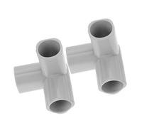 ABOOFAN 2 Pezzi Accessori per recinti raccordo a T in pvc connettore angolare del tubo connettore per tubi in plastica connettore del raccordo del tubo raccordi a gomito Grigio