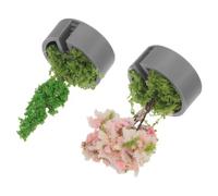 ABOOFAN 2 Pezzi Alberi in Miniatura per Decorazione Paesaggio Diorama Fiori di Ciliegio in Plastica Realistica, Accessori Decorativi per Costruzione Scenari Ferroviari e Spazi di Lavoro