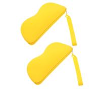 ABOOFAN 2 Pezzi Custodia per Occhiali in Silicone Gialla Zip, Portatile | Superficie Testurizzata Antiscivolo, Protezione Urti, per Spostamenti Quotidiani e Viaggio