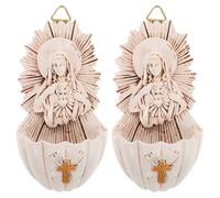 ABOOFAN 2 Pezzi Di Acquasantiera Cattolica Da Appendere Alla Parete Statua Cattolica Da Appendere Alla Parete Per L'ingresso Della Chiesa Da Appendere Alla Parete