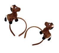 ABOOFAN 2 Pezzi Fascia per Chioma a Forma di Cavallo Marrone Copricapo Cosplay Animale per Feste di Capodanno Cinese Accessori per Chioma per Donne e Ragazze Cerchietti Cartoon per