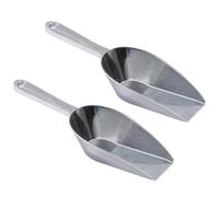 ABOOFAN 2 Pezzi Lega di Alluminio Pala da Ghiaccio, Argento, Bocca Quadrata | Leggera e Comoda da Tenere, Lama Sottile, Uso Multifunzione per Supermercato e Cucina Domestica