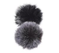 ABOOFAN 2 pezzi Microfono Wireless Lavalier con Parabrezza Peloso Antivento Fodera in Pelliccia Sintetica Soffice per Microfono Clip- Riduce Rumori Ambientali Leggero e Portatile per