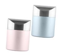 ABOOFAN 2 Pezzi Mini Cestino Porta Rifiuti in Inossidabile con Oscillante Antivento per Scrivania Auto e Casa Contenitore per Rifiuti Desktop e Sicuro per Colori Sfumati e Rosa