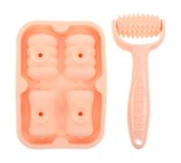 ABOOFAN 2 Pezzi Rullo Viso in Silicone Beige Stampo Ghiaccio Integrato per | Doppie Sfere Fredde, Compressione Fredda Rapida, per Area Occhi e Pelle del Viso, Portatile