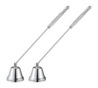 ABOOFAN 2 Pezzi Spegni Candela Uso Sicuro in Metallo Argento a Forma di Tromba e Spegnimento Preciso Design retrò per Candele in Barattolo e Tea Light per Feste e Casa Rustica