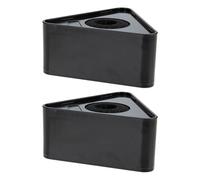 ABOOFAN 2 Pezzi Supporto per Microfono da Intervista Triangolare in Abs Nero Superficie per Sticker Logo, Compatto e Resistente per Uso Professionale e Interviste Outdoor