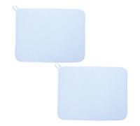 ABOOFAN 2 Pezzi Tappetino Asciugapiatti Azzurro in Microfibra 40x30cm Funzione Antiscivolo e Circolazione D'aria Efficiente per Bancone Cucina e Angolo Caffè