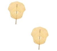 ABOOFAN 2 Pezzi Ventaglio di bambù Ventagli di Rafia Ventilatore Portatile Elettrico Mano a Ventaglio Mini Ventilatore USB Ventagli da Donna Pieghevoli Ventaglio di Carta Portatile Tenuto