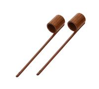 ABOOFAN 2 Pezzi Wooden Wine Dipper With Long Handle And Flat Bottom Handmade Beer Pouring Ladle For Kitchen Oil Vinegar Soy Sauce Measuring Spoon