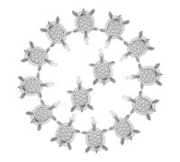 ABOOFAN 20 Pezzi Base Pendenti a Forma di Testuggine Vintage in Lega Resistente per Gioielli Fai da Te con Vassoio Porta Pietre per Collane Bracciali Orecchini