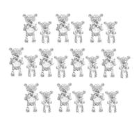 ABOOFAN 20 Pezzi Ciondoli per Unghie a Forma di Orso 3D Decorazioni Manicure Fai da Te in Metallo Argento Set Mix Piccolo e Grande Accessori Nail Art per Uso Personale e Professionale