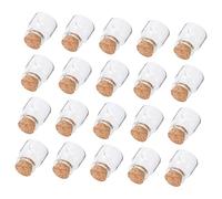 ABOOFAN 20pezzi Bottiglie in Vetro Trasparente Con Tappo Sughero Barattoli Mini Per Messaggi Spezie Tè e Decorazioni Vasetti Per Festa e Uso Domestico